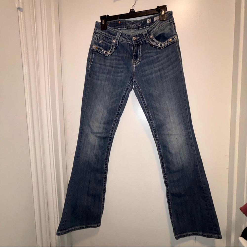 Miss Me Embellished Rhinestone Denim Bootcut Jean 27